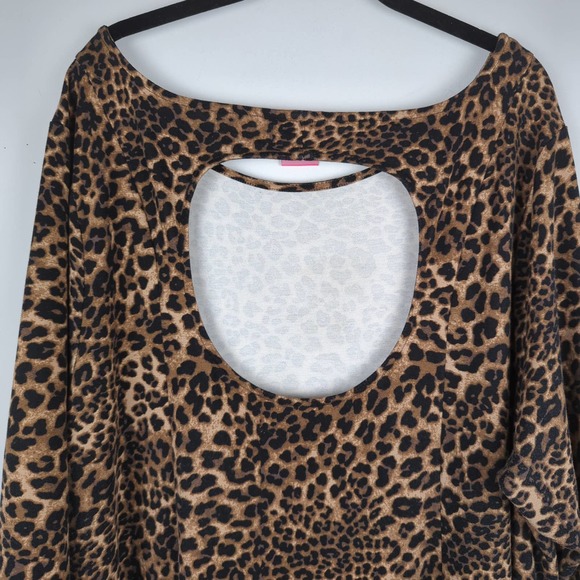 Torrid x Betsey Johnson Leopard Ponte Skater Dress With Back Cutout Size 4X - Picture 9 of 12